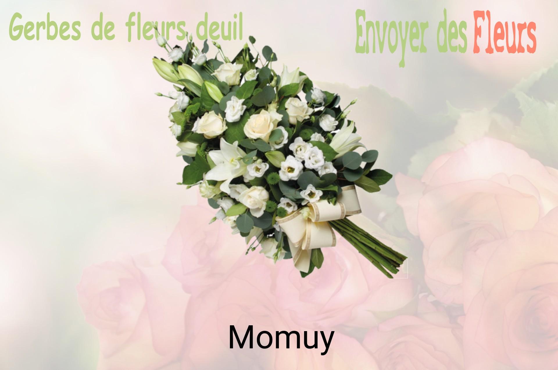 Gerbe de fleurs de deuil livrée à Momuy